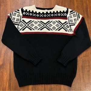 Dale Of Norway Classic Ski Christmas Sweater Black Red Snowflake Wool XXL 2XL